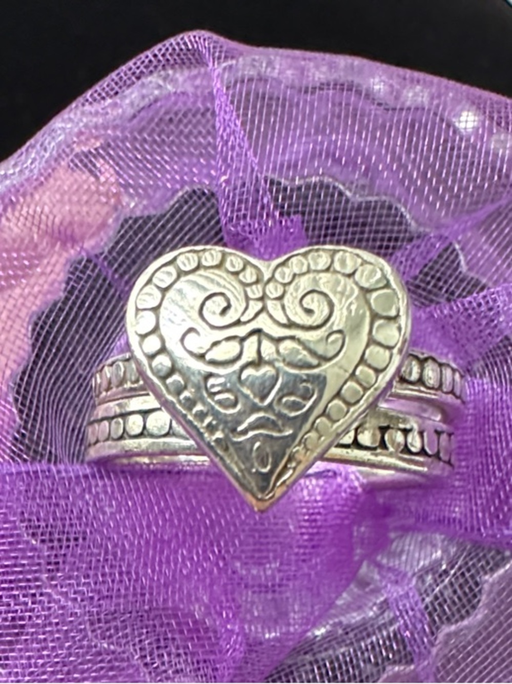 Brighton Silver Heart Stack Ring